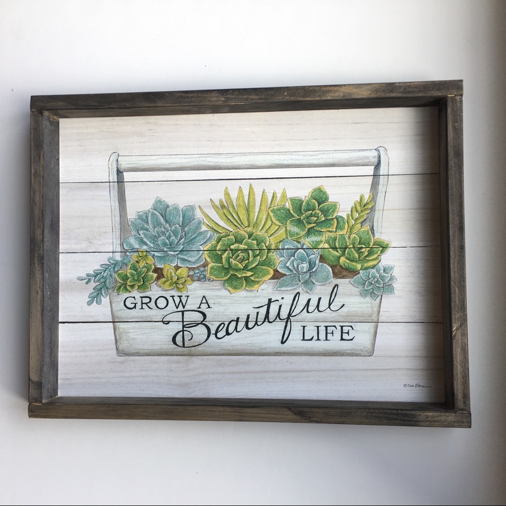 NEW Wall Decor Picture Garden theme Wooden Frame
